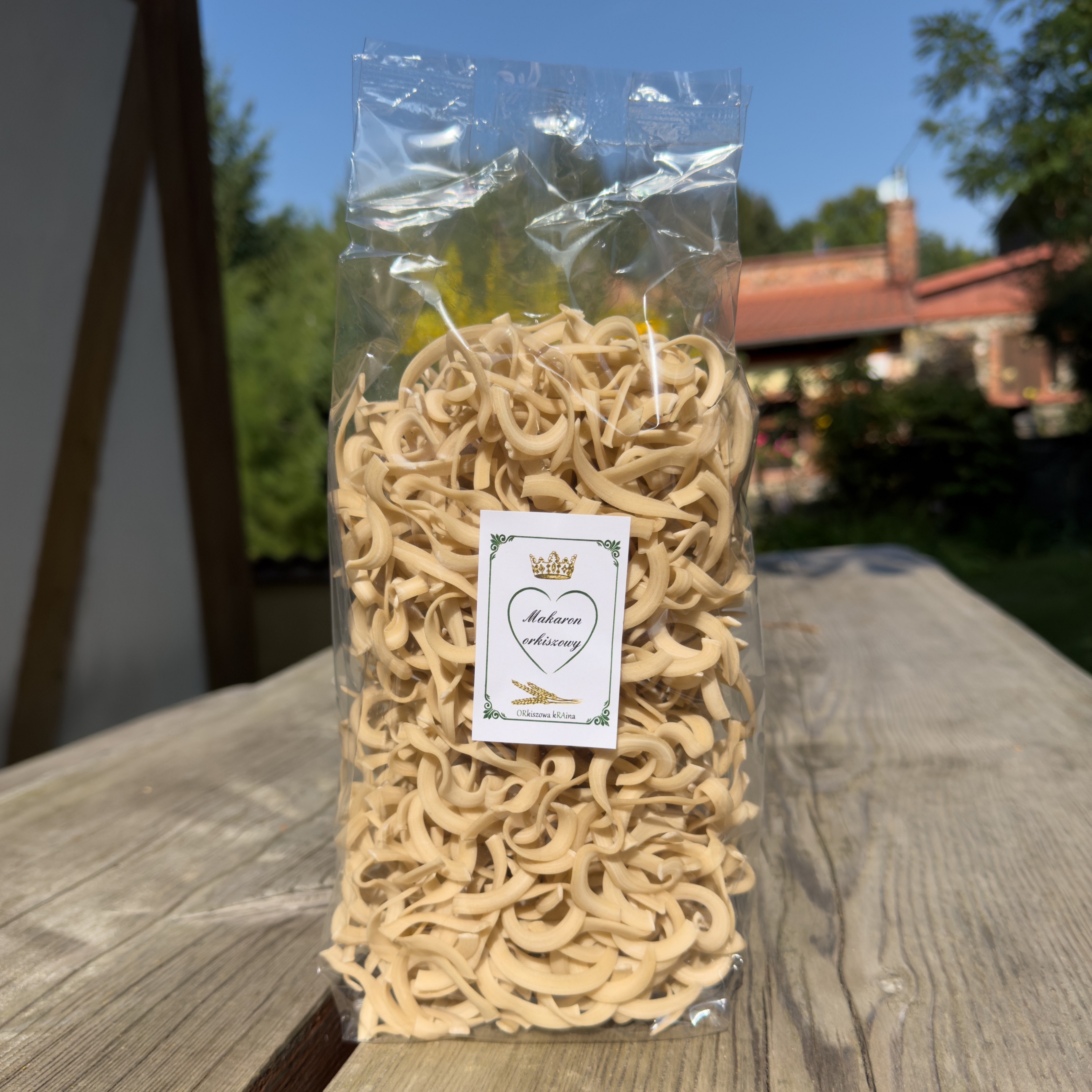 Makaron orkiszowy biały bez jajek (wstążki) 400g