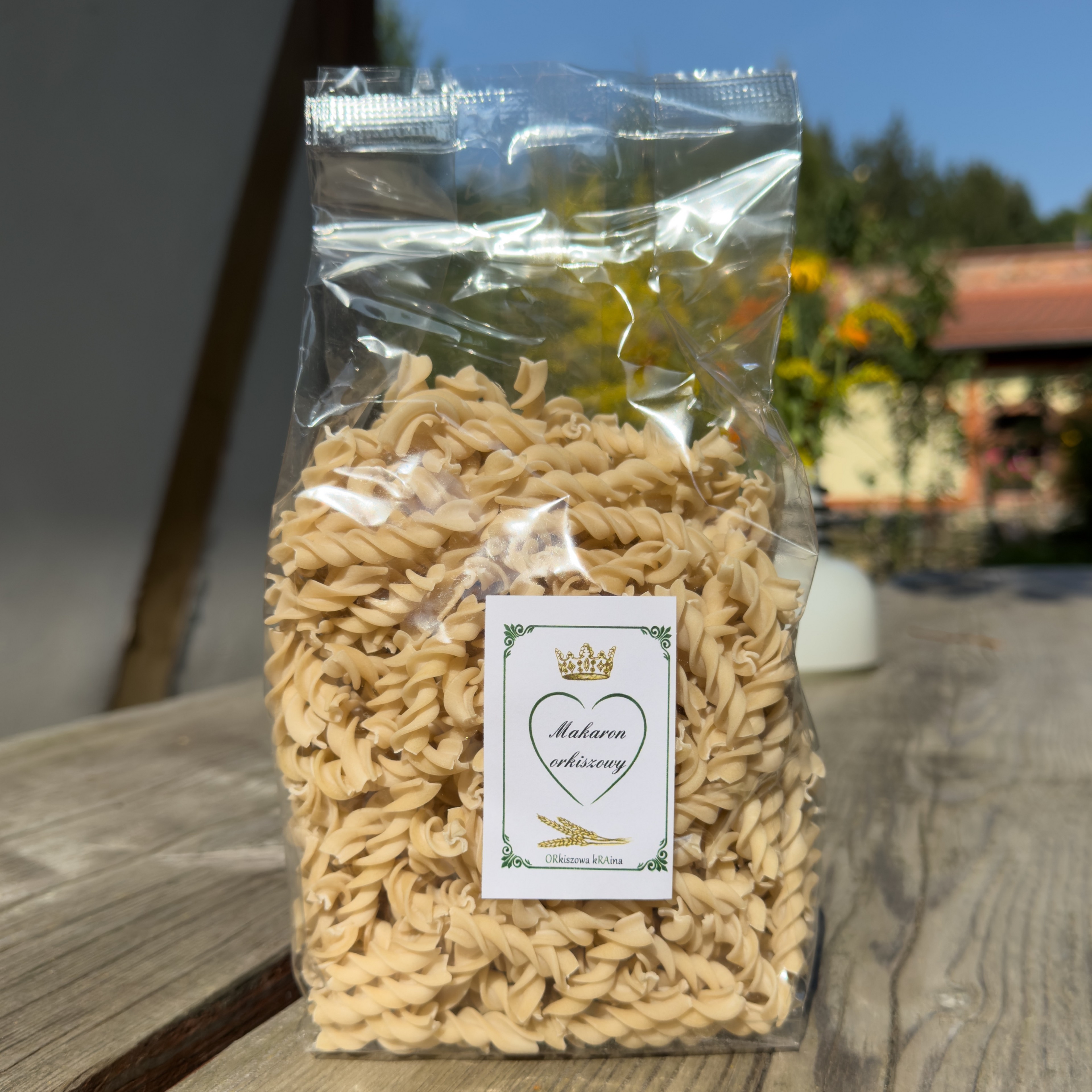 Makaron orkiszowy biały bez jajek (świderki) 400g