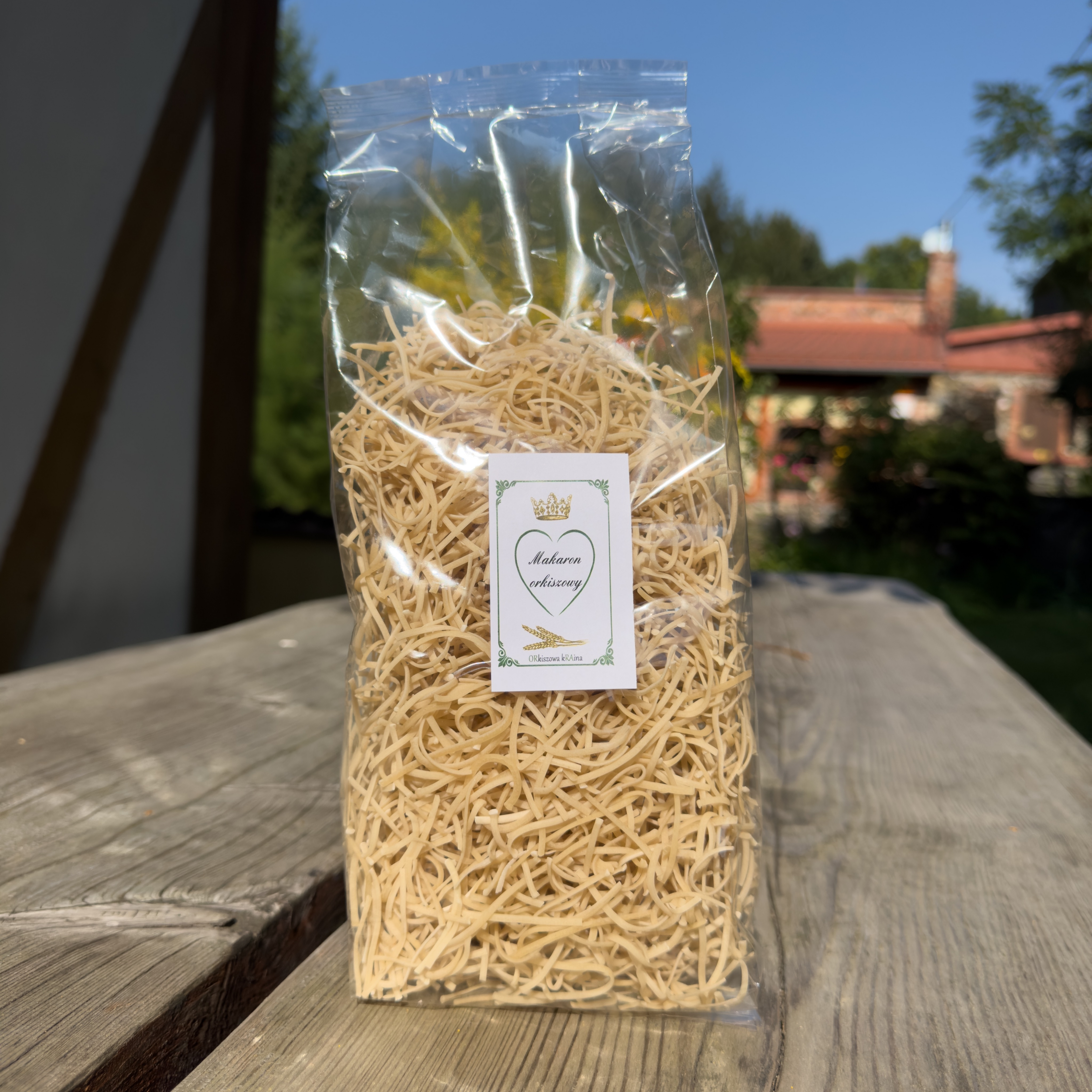 Makaron orkiszowy biały bez jajek (nitki) 400g