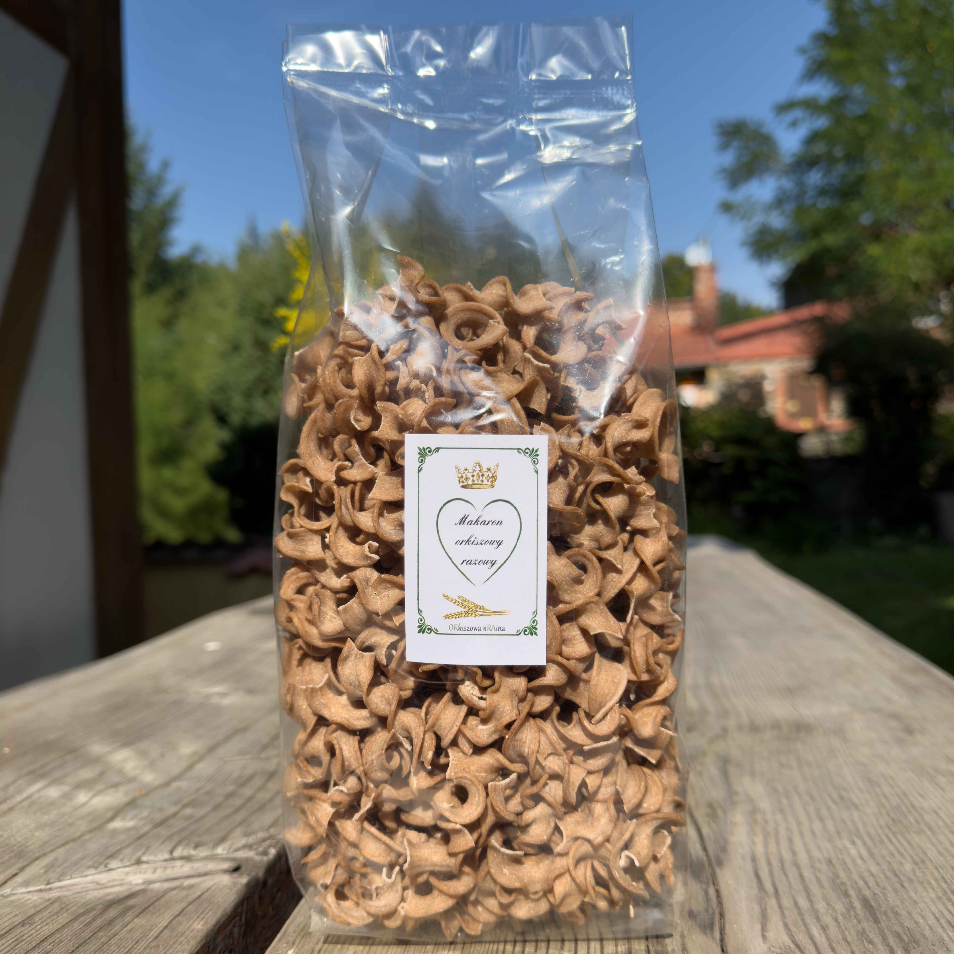 Makaron orkiszowy bez jajek (kokardki) 400g