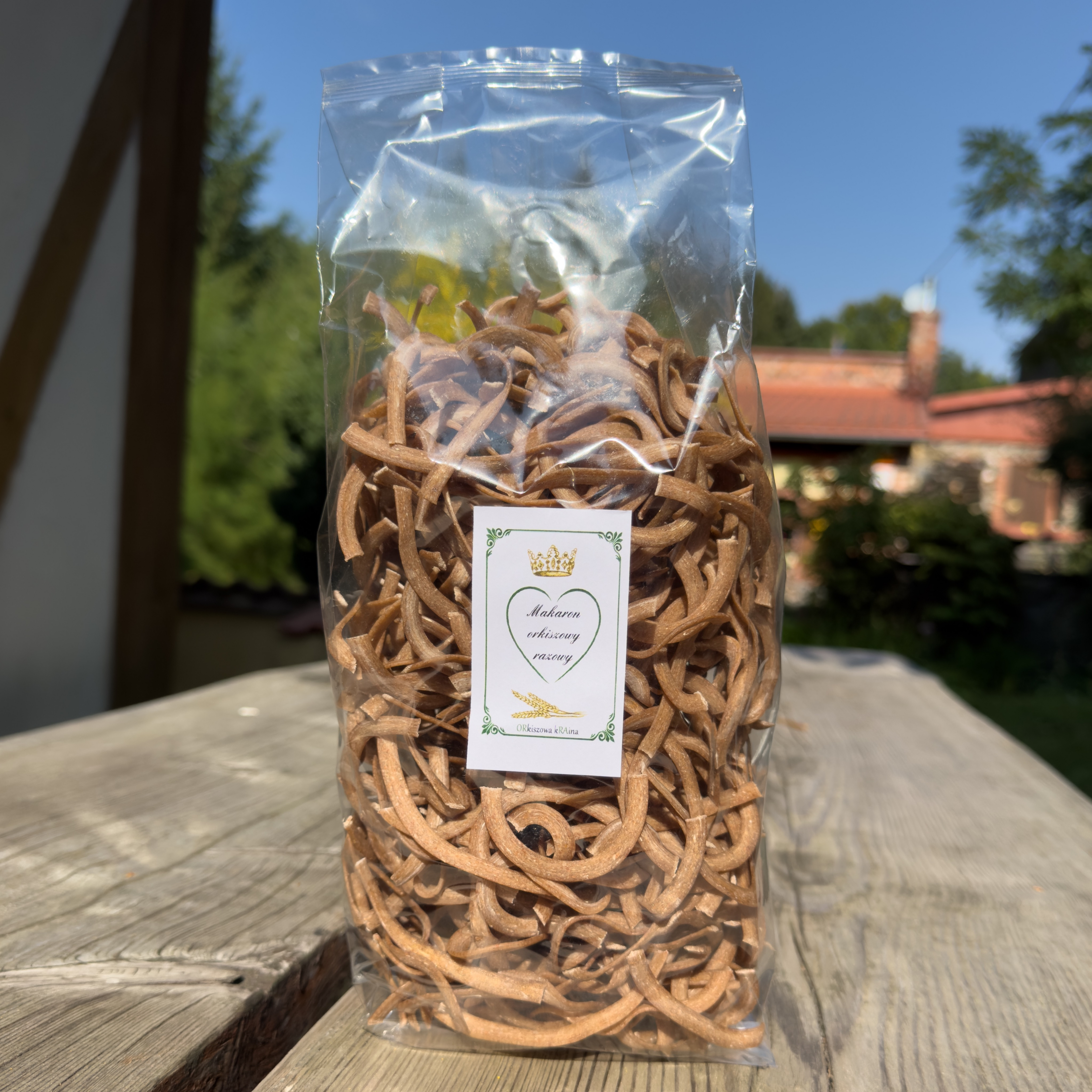 Makaron orkiszowy razowy bez jajek (wstążki) 400g